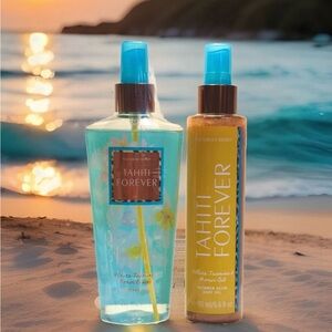 Victoria's Secret Tahiti Forever Shimmer Body Oil Jasmine Monoi Set